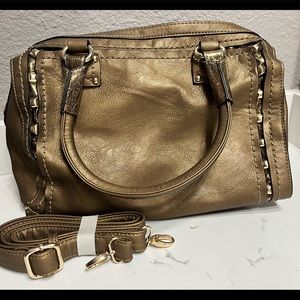 Fun brown and gold bag with bold edging